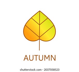 Icono colorido de la hoja de otoño. Ilustración vectorial.