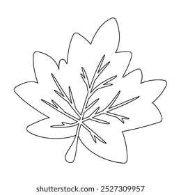 Autumn leaf coloring pages for kids. Trace and color autumn leaf. Leaf line art vector for coloring books. Kindergarten and preschool worksheets printable for kids. Bright Autumn Leaf.