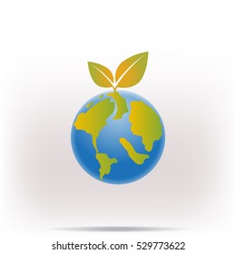 Autumn leaf concept,planet earth vector illustration