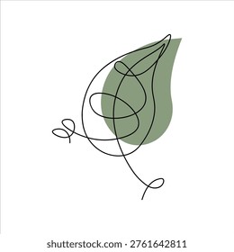 Autumn leaf continuous one line drawing,  Autumn leaf continuous one, A single line drawing of an maple leaf. Continuous line thanksgiving icon.