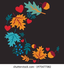 Autumn leaf decoration vector art illustration