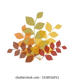 Autumn Leaf Design with White Background. Clip Art. Vector Icon. Vector Editable