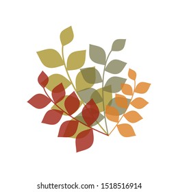 Autumn Leaf Design with White Background. Clip Art. Vector Icon. Vector Editable