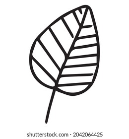 Autumn leaf from a doodle-style tree.
