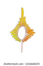  Autumn leaf drawn by one line - loop