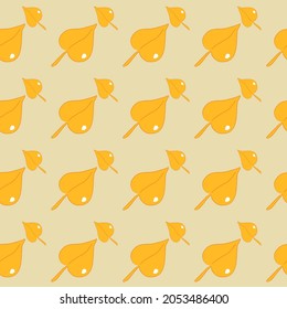 Autumn leaf with a drop of dew. Vector seamless pattern. Background illustration, decorative design for fabric or paper. Ornament modern
