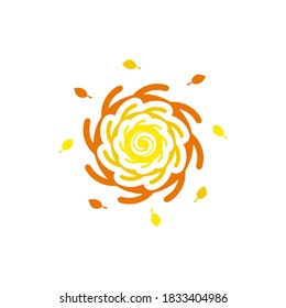 Autumn leaf fall icon in flat style.Vector illustration.