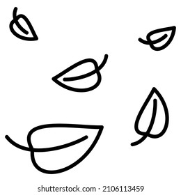 Autumn leaf fall, leaves are falling. Gardening, agronomy. Vector icon, outline, isolated. Editable stroke
