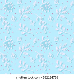 Autumn leaf fall. Seamless hand drawn pattern
