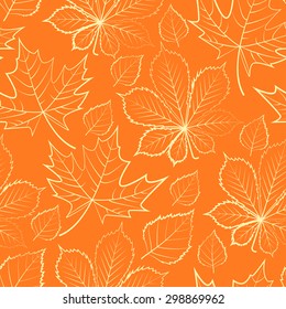 Autumn. Leaf fall. Seamless pattern.