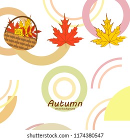 autumn leaf fall wicker basket with leaves