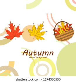 autumn leaf fall wicker basket with leaves