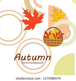 autumn leaf fall wicker basket with leaves