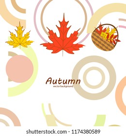 autumn leaf fall wicker basket with leaves