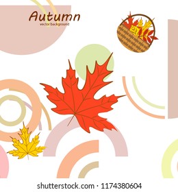 autumn leaf fall wicker basket with leaves