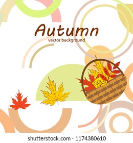 autumn leaf fall wicker basket with leaves