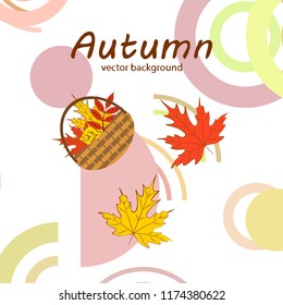 autumn leaf fall wicker basket with leaves
