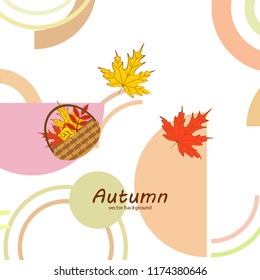 autumn leaf fall wicker basket with leaves