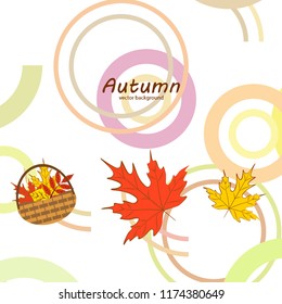 autumn leaf fall wicker basket with leaves