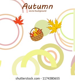 autumn leaf fall wicker basket with leaves