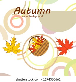 autumn leaf fall wicker basket with leaves