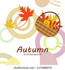 autumn leaf fall wicker basket with leaves