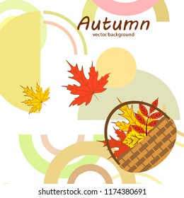 autumn leaf fall wicker basket with leaves