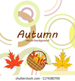 autumn leaf fall wicker basket with leaves
