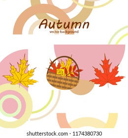 autumn leaf fall wicker basket with leaves
