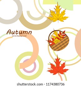 autumn leaf fall wicker basket with leaves