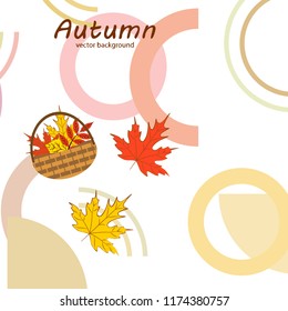 autumn leaf fall wicker basket with leaves