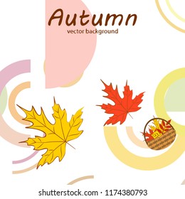 autumn leaf fall wicker basket with leaves