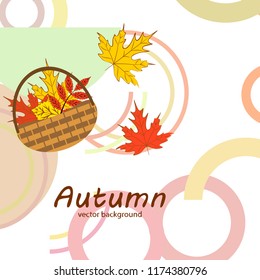 autumn leaf fall wicker basket with leaves