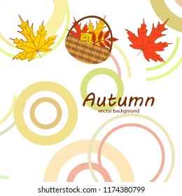 autumn leaf fall wicker basket with leaves