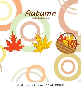 autumn leaf fall wicker basket with leaves