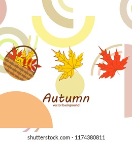 autumn leaf fall wicker basket with leaves