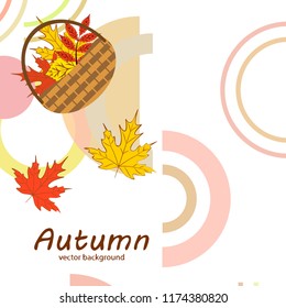 autumn leaf fall wicker basket with leaves