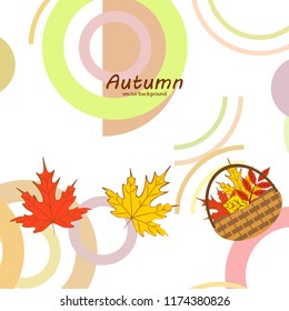 autumn leaf fall wicker basket with leaves