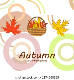 autumn leaf fall wicker basket with leaves