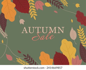 Autumn leaf fashionable frame vector illustration