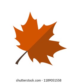 Autumn leaf flat icon. You can be used autumn leaf icon for several purposes like: websites, UI, UX, print templates, presentation templates, promotional materials, web and mobile phone apps.