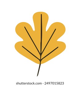 Herbstblatt im flachen Stil auf weißem Hintergrund, Vektorgrafik.