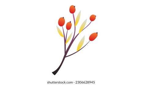 Autumn leaf ,for content online or web, banner, isolated on white background , Flat Modern design , Illustration Vector  EPS 10