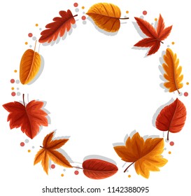 Autumn Leaf Frame Illustration Stock Vector (Royalty Free) 1142388095 ...