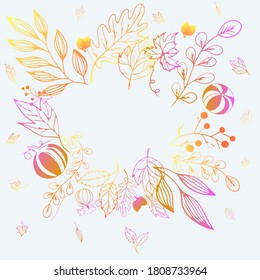 Autumn leaf frame perfect for prints, flyers, banners, invitations, promotions and more. Vector autumn illustration.
