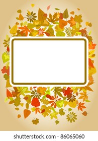 Autumn leaf frame with space for text