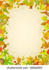 Autumn leaf frame with space for text