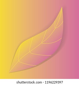 autumn leaf with gradient shading and shadows