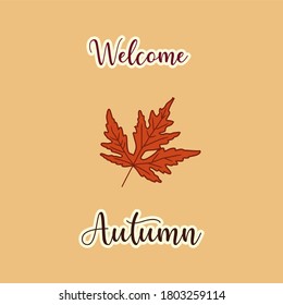autumn leaf greeting concept vector. thanksgiving background with autumn leaves.