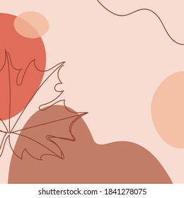 Autumn leaf in a hand drawn linear style.